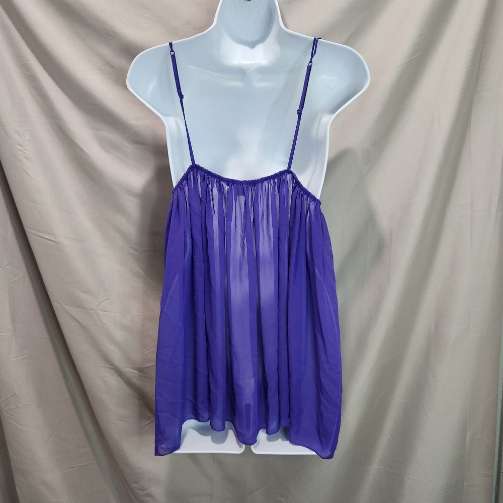 Victoria's Secret Sexy Purple Lace Sheer Babydoll Chemise Lingerie Dress - Picture 4 of 7
